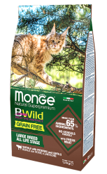 Корм Монж беззерновой для кошек крупных пород Monge Cat Bwild Grain Free Large Breed BUFFALO, POTATOES (мясо буйвола) Image 1